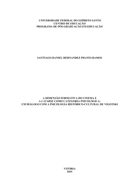 A dimensao formativa do cinema e a catarse como categoria