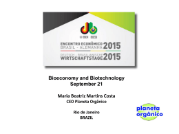 Bioeconomy and Biotechnology September 21 Maria Beatriz Martins