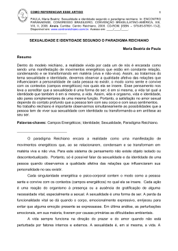 Sexualidade e identidade segundo o paradigma reichiano