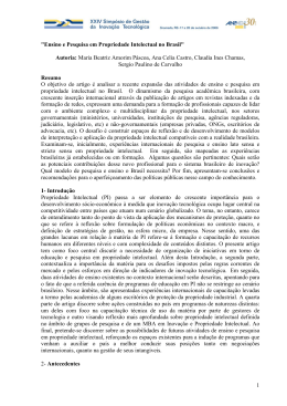 1 "Ensino e Pesquisa em Propriedade Intelectual no Brasil