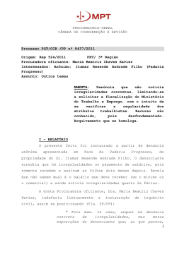 Processo PGT/CCR/nº 8437/2011 - Ministério Público do Trabalho
