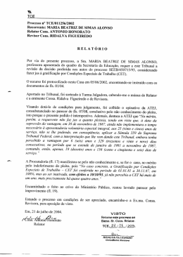 TCE Processo n&deg; TCE/011256/2002 Recorrente: MARIA BEATRIZ