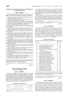 Aviso n&ordm; 12857/2015, DR-II S&eacute;rie n&ordm; 216, de 4 de novembro