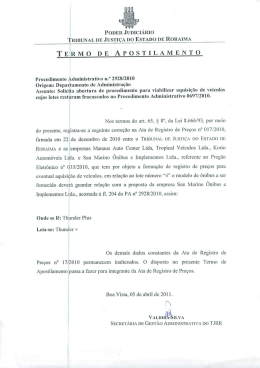 termo de apostilamento - Tribunal de Justi&ccedil;a do Estado de Roraima