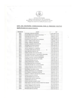 eja das inscriçêes homologadas para o processo seletivo