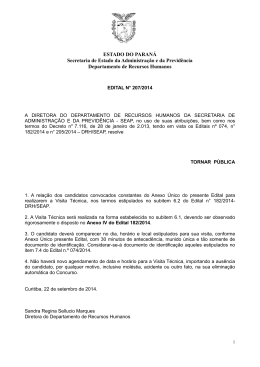 Convoca&ccedil;&atilde;o para Visita T&eacute;cnica