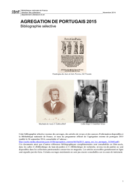 Agr&eacute;gation de portugais 2015 - Bibliographie
