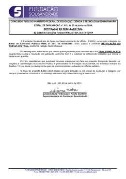 Resultado Final - Funda&ccedil;&atilde;o Sous&acirc;ndrade