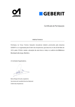 I GEBERIT - Ordem dos Arquitectos