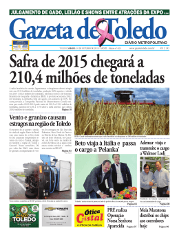 Safra de 2015 chegar&aacute; a 210,4 milh&otilde;es de toneladas