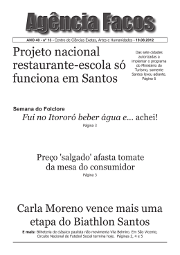 Projeto nacional restaurante-escola s&oacute; funciona em Santos