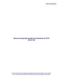 Manual de Operação da Mesa Controladora de CFTV ATX K 105