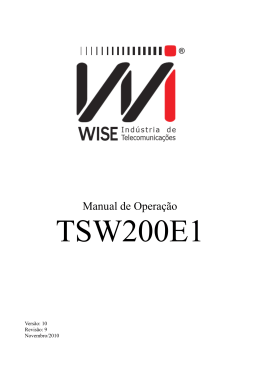 Manual de Opera&ccedil;&atilde;o - WISE Ind&uacute;stria de Telecomunica&ccedil;&otilde;es
