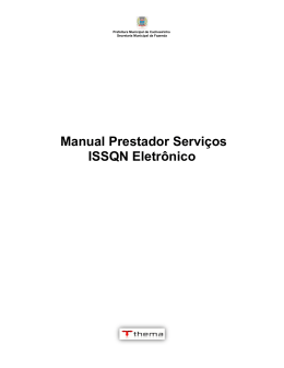 Manual de Operação do ISSQN Eletrônico PRESTADOR