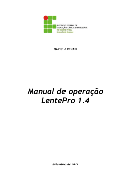 Manual de operação LentePro 1.4