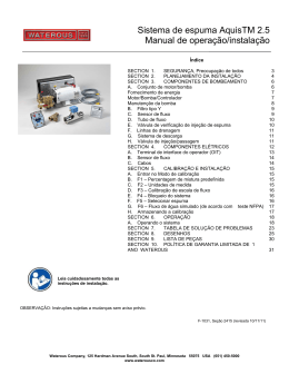 Sistema de espuma AquisTM 2.5 Manual de operação