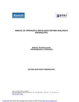manual de operação e instalação sistema analógico endereçável