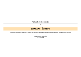 Manual de Opera&ccedil;&atilde;o - Mapa Digital