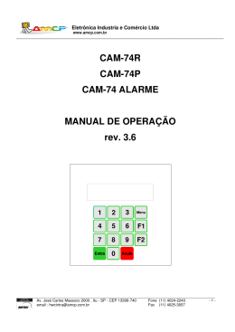 CAM-74R CAM-74P CAM-74 ALARME MANUAL DE OPERA&Ccedil;&Atilde;O