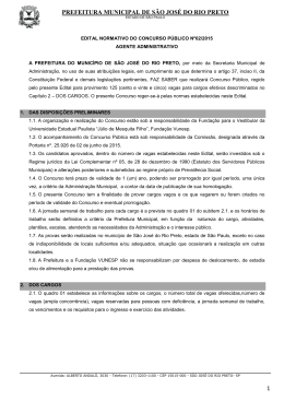 Abertura Edital - Concurso Prefeitura S&atilde;o Jos&eacute; do Rio Preto/SP