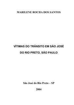V&Iacute;TIMAS DO TR&Acirc;NSITO EM S&Atilde;O JOS&Eacute; DO RIO PRETO