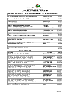 LISTA TELEF&Ocirc;NICA DA SEFAZ/MT
