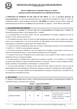PREFEITURA MUNICIPAL DE S&Atilde;O JOS&Eacute; DO RIO PRETO