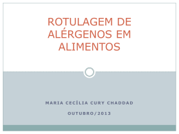 ROTULAGEM DE ALÉRGENOS EM ALIMENTOS