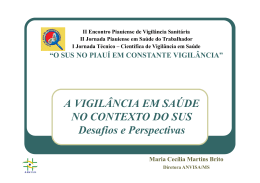 a vigil&acirc;ncia em sa&uacute;de no contexto do sus
