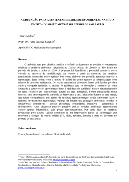 A Educação para a Sustentabilidade Socioambiental na Mídia