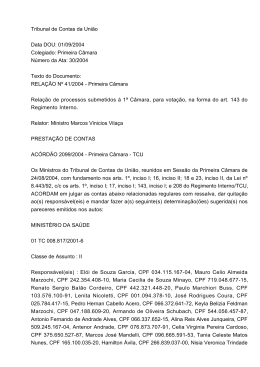 Primeira C&acirc;mara - Tribunal de Contas da Uni&atilde;o
