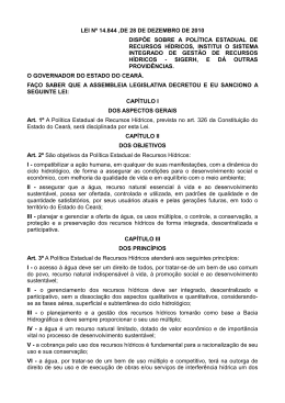 Lei 14844.10 - Pol&iacute;tica Estadual de Recursos H&iacute;dricos