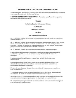 Lei Estadual n&ordm; 7.633 de 1991