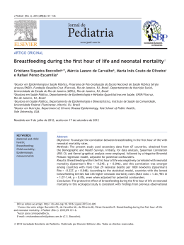 Breastfeeding during the first hour of life and