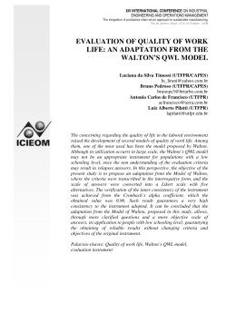 evaluation of quality of work life: an adaptation from the