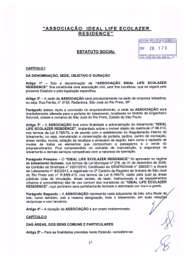 &ldquo;ASSOCIA&Ccedil;&Atilde;O IDEAL LIFE ECOLAZER R E S I D E N C E&rdquo;