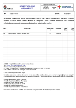 Solicita&ccedil;&atilde;o de Or&ccedil;amento - Cardioversor Bif&aacute;sico Life