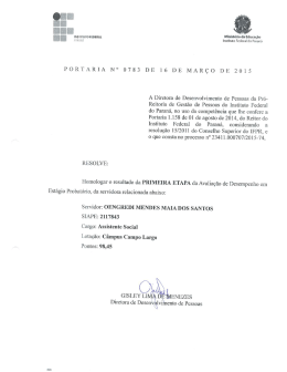 PORTARIA N&deg; 0783 DE 16 DE MAR&Ccedil;O DE 2015 A Diretora