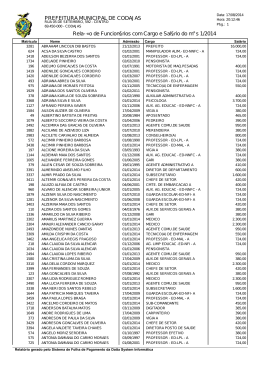 PREFEITURA MUNICIPAL DE CODAJAS Rela&ccedil;&atilde;o de Funcion&aacute;rios