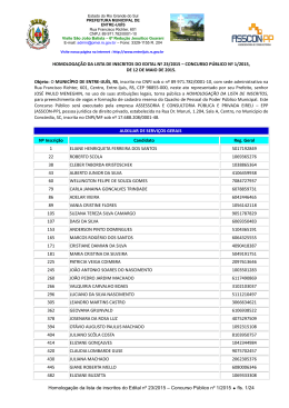 Homologação da lista de inscritos do Edital nº 23/2015