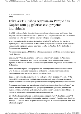 Feira ARTE Lisboa regressa ao Parque das Na&ccedil;&otilde;es com 33