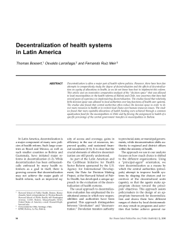 Decentralization of health systems in Latin America