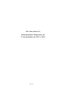 Demonstra&ccedil;&otilde;es financeiras em 31 de dezembro de 2013 e 2012