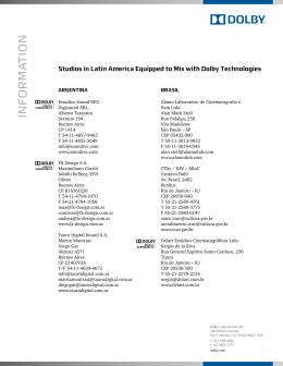 studios in latin America equipped to Mix with Dolby technologies