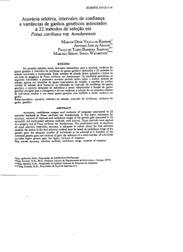 Acur&aacute;cia seletiva, intervalos de confian&ccedil;a