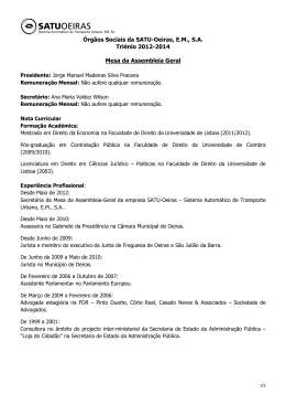 &Oacute;rg&atilde;os Sociais da SATU-Oeiras, E.M., S.A. Tri&eacute;nio 2012