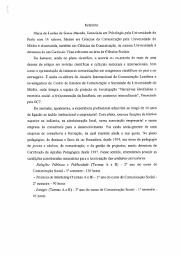 Maria de Lurdes de Sousa Macedo, licenciada em Psicologia pela