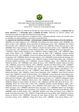 Edital n&deg;8 - Resultado final na prova discursiva e a