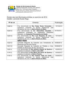 Extrato das Leis Municipais2 - Prefeitura Municipal de Pau dos Ferros