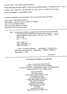 Apresenta&ccedil;&atilde;o de trabalhos monogr&aacute;ficos